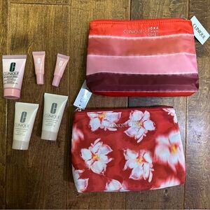 Clinique Cosmetic Bags and Samples - Moisture Surge Mask, Cleanser and Serum NEW